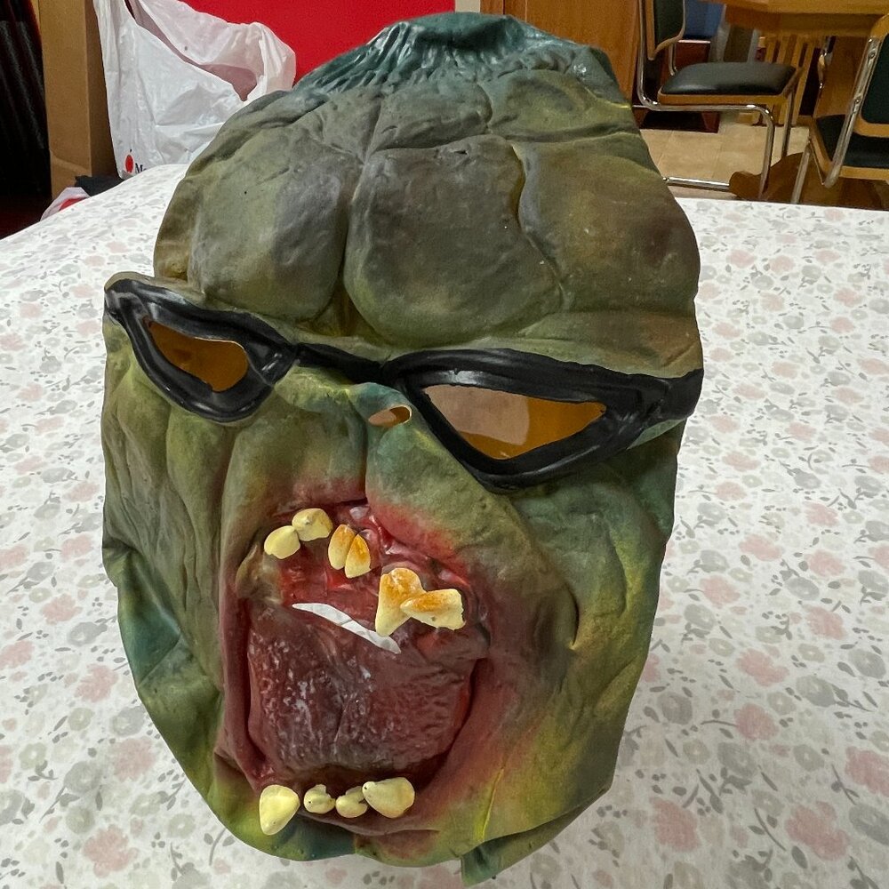Halloween Mask - Creepy Pumpkin Head - Rubber - Costume Accessory